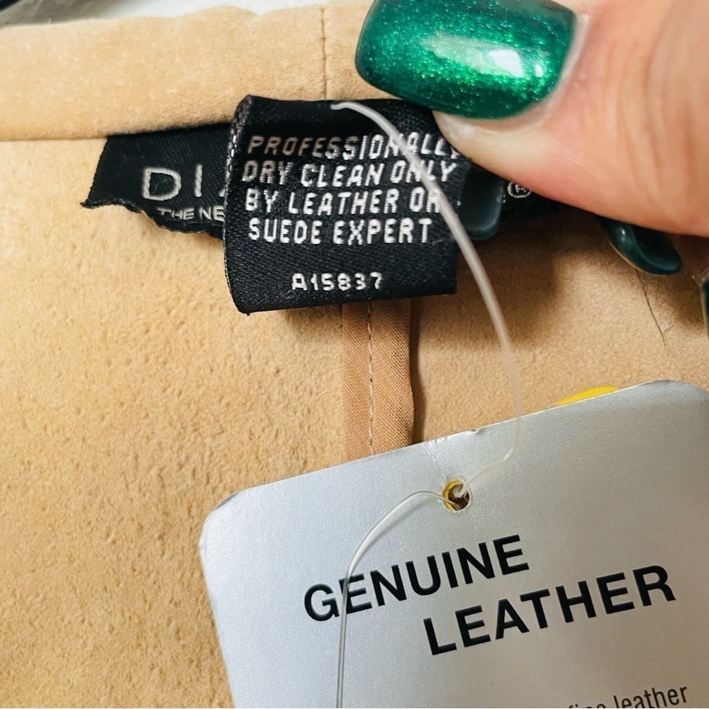 NWT Dialogue woman’s genuine leather jacket size Small openfront feminine winter - Picture 7 of 9
